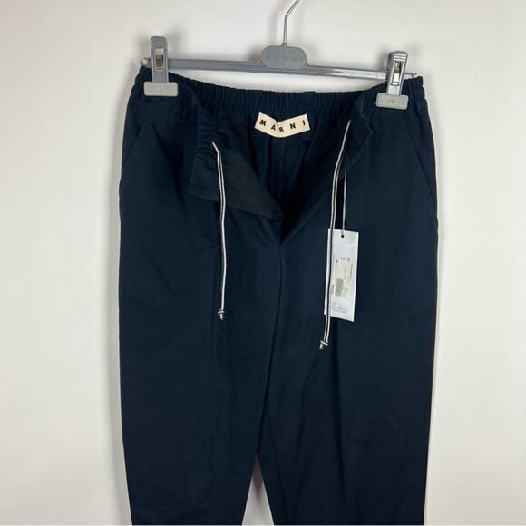 Nwt - Marni, Men’s Cropped Gabardine Trousers In Navyblue. Size: 28 Us. - Picture 8 of 16